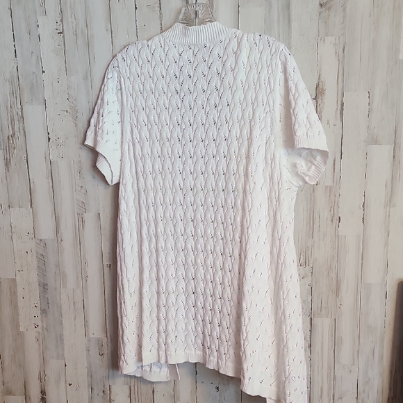 Croft & Barrow Cream Short Sleeve Cardigan - Picture 4 of 4